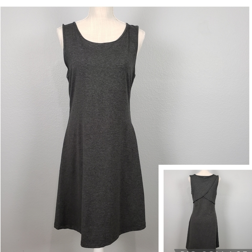 PATAGONIA Worn Wear A-Line Dress Gray Sz M Athleisure Stretchy